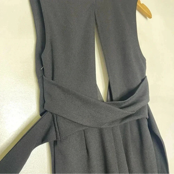Lulus Make Memories Black Plunge Sleeveless Wide-Leg Jumpsuit Size Small - Picture 3 of 8